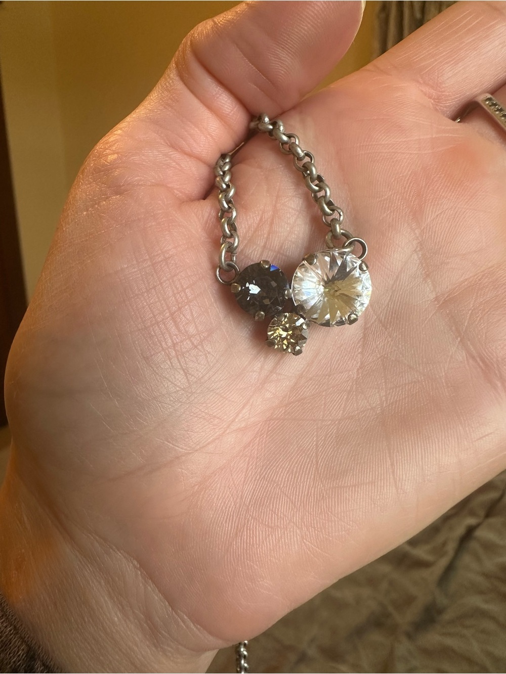 Sabika Inspired 3 Stone Necklace